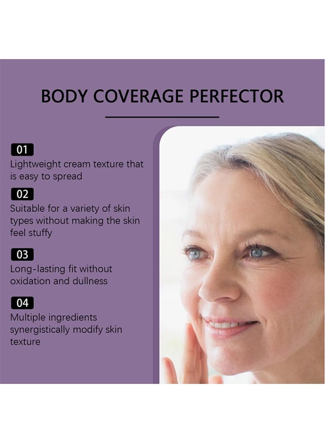  اوساورا مثالي لتغطية الجسم، تأثير طويل الأمد، تأثيرات دائمة، مقاوم للماء ولا يترك أثرًا، مكياج لتغطية الوشم على الساقين والجسم، كريم أساس مخفي لتنعيم الجسم، طبيعي 74 جرام - Image 5